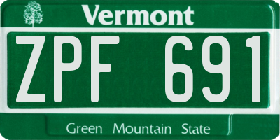 VT license plate ZPF691