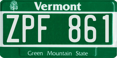 VT license plate ZPF861