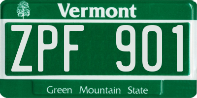 VT license plate ZPF901
