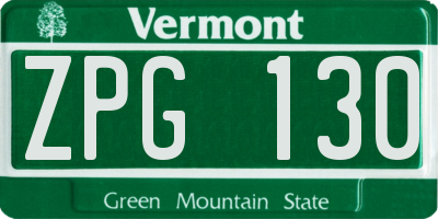VT license plate ZPG130