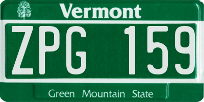 VT license plate ZPG159