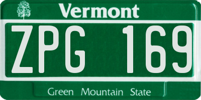VT license plate ZPG169