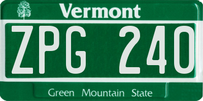 VT license plate ZPG240