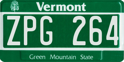 VT license plate ZPG264