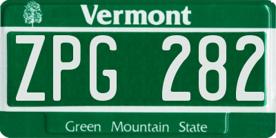 VT license plate ZPG282