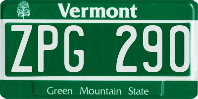 VT license plate ZPG290