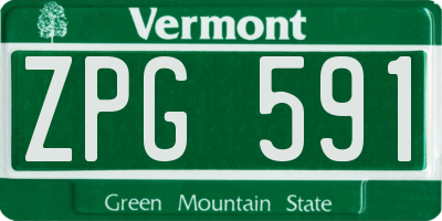 VT license plate ZPG591