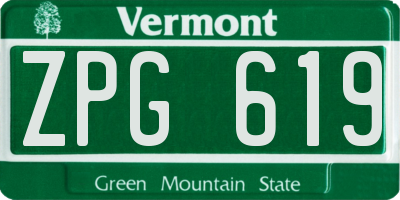VT license plate ZPG619
