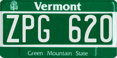 VT license plate ZPG620