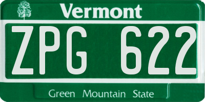 VT license plate ZPG622