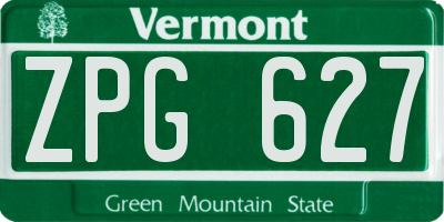 VT license plate ZPG627