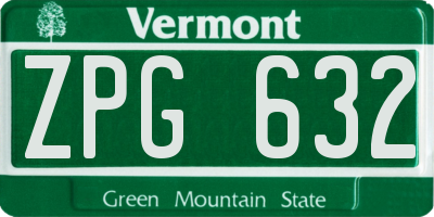 VT license plate ZPG632