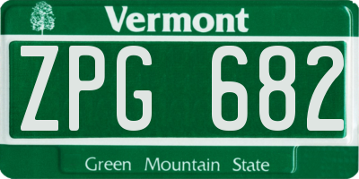 VT license plate ZPG682