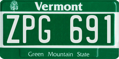 VT license plate ZPG691
