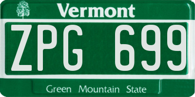 VT license plate ZPG699