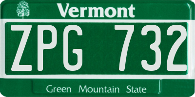 VT license plate ZPG732