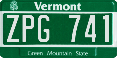 VT license plate ZPG741