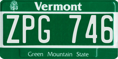 VT license plate ZPG746