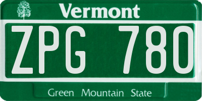 VT license plate ZPG780