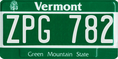 VT license plate ZPG782
