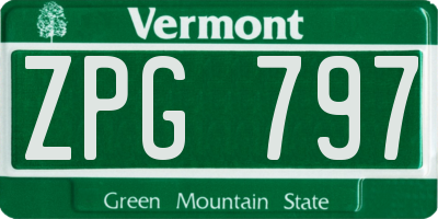 VT license plate ZPG797