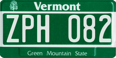 VT license plate ZPH082