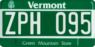 VT license plate ZPH095