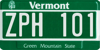 VT license plate ZPH101