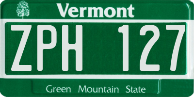 VT license plate ZPH127