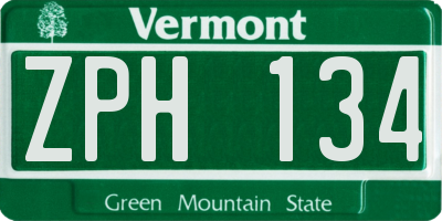 VT license plate ZPH134