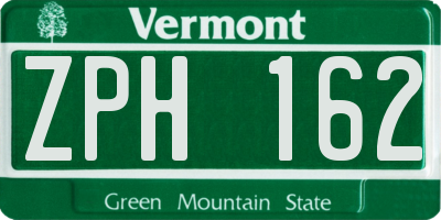 VT license plate ZPH162