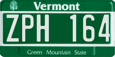 VT license plate ZPH164