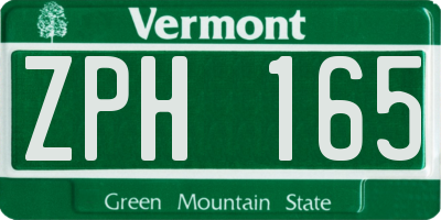 VT license plate ZPH165