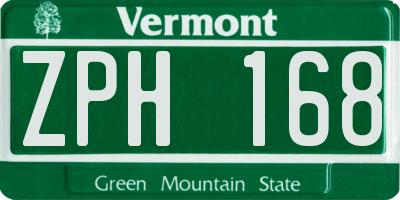 VT license plate ZPH168