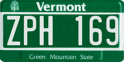 VT license plate ZPH169