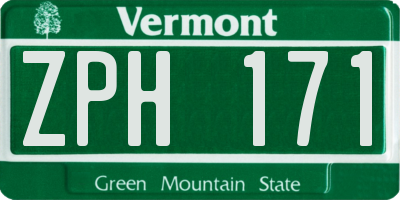 VT license plate ZPH171