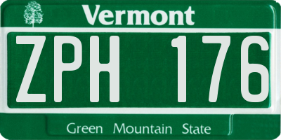 VT license plate ZPH176