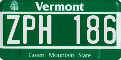 VT license plate ZPH186