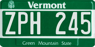 VT license plate ZPH245