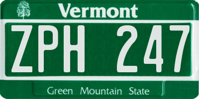 VT license plate ZPH247