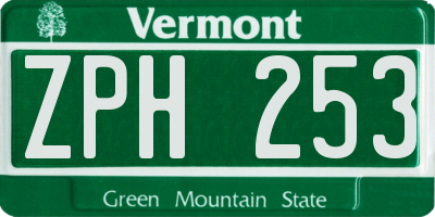 VT license plate ZPH253
