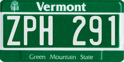 VT license plate ZPH291