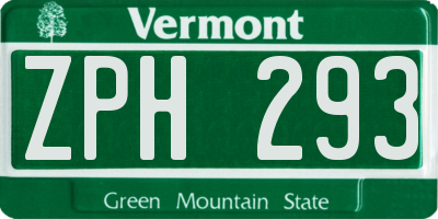 VT license plate ZPH293