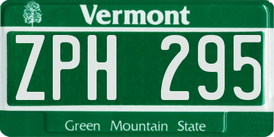 VT license plate ZPH295