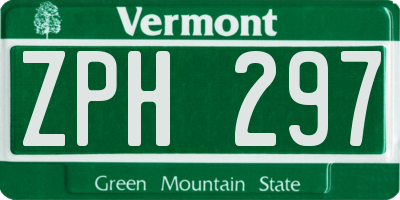 VT license plate ZPH297