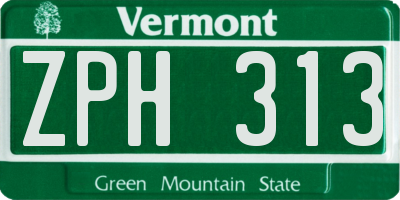 VT license plate ZPH313