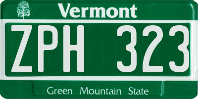 VT license plate ZPH323