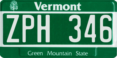 VT license plate ZPH346