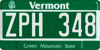 VT license plate ZPH348