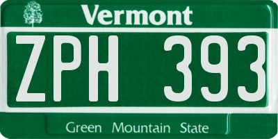 VT license plate ZPH393
